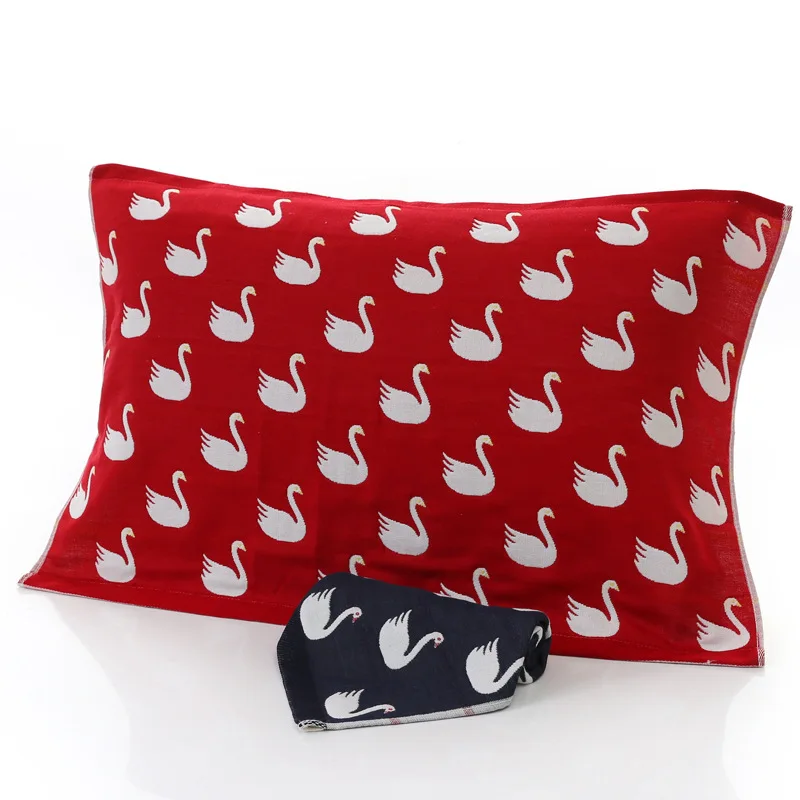 

Pure Cotton Three Layer Gauze Pillow Case Adult COUPLE'S Pair Cute Pattern Soft And Comfortable