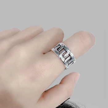 

Punk Vintage 925 Sterling Silver Chains Rings For Women Men Gothic Antique Rings Boho Jewelry Anillos