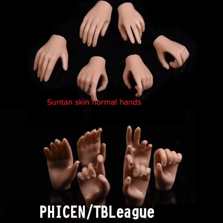 Custom 1/6 Scale Middle Finger Hand and Adapter Set For 12" Male Figure 