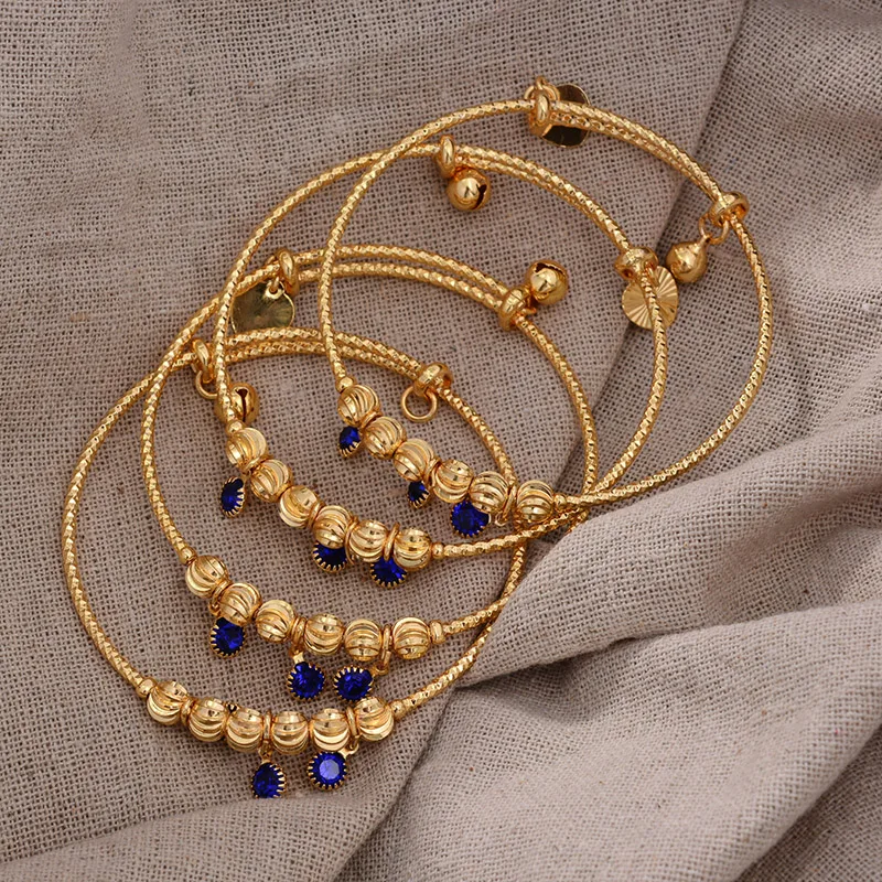 4 шт. детские браслеты с голубым камнем | Украшения и аксессуары