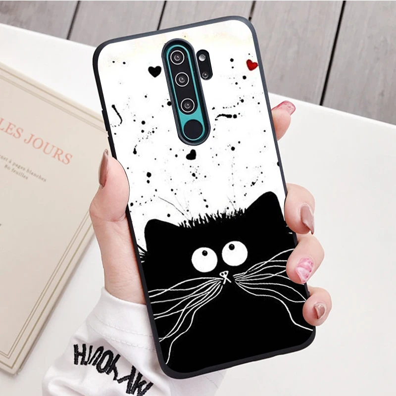 Kim Haskins Cat black Silicone Phone Case For Redmi note 9 8 7 Pro S 8T 7A Cover