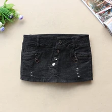 Сексуальная Женская джинсовая мини-юбка, модная Осенняя зимняя Корейская черная уличная юбка с низкой талией, стрейчевая джинсовая посылка