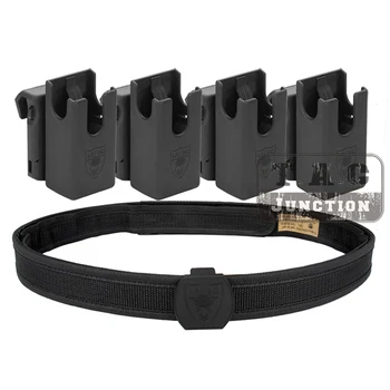 

IPSC USPSA IDPA High Speed Shooting Competition Inner & Outer Belt with 4 pcs 360 Degree Rotating Speed Pistol Magazine Pouch