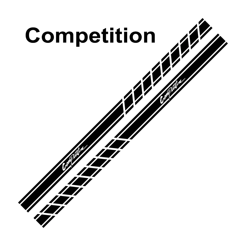 2 шт. двери автомобиля боковой юбки полосы наклейки для Mitsubishi Lancer 10 3 9 EX Outlander 3 ASX L200 Ralliart соревнований аксессуары - Название цвета: For Competition