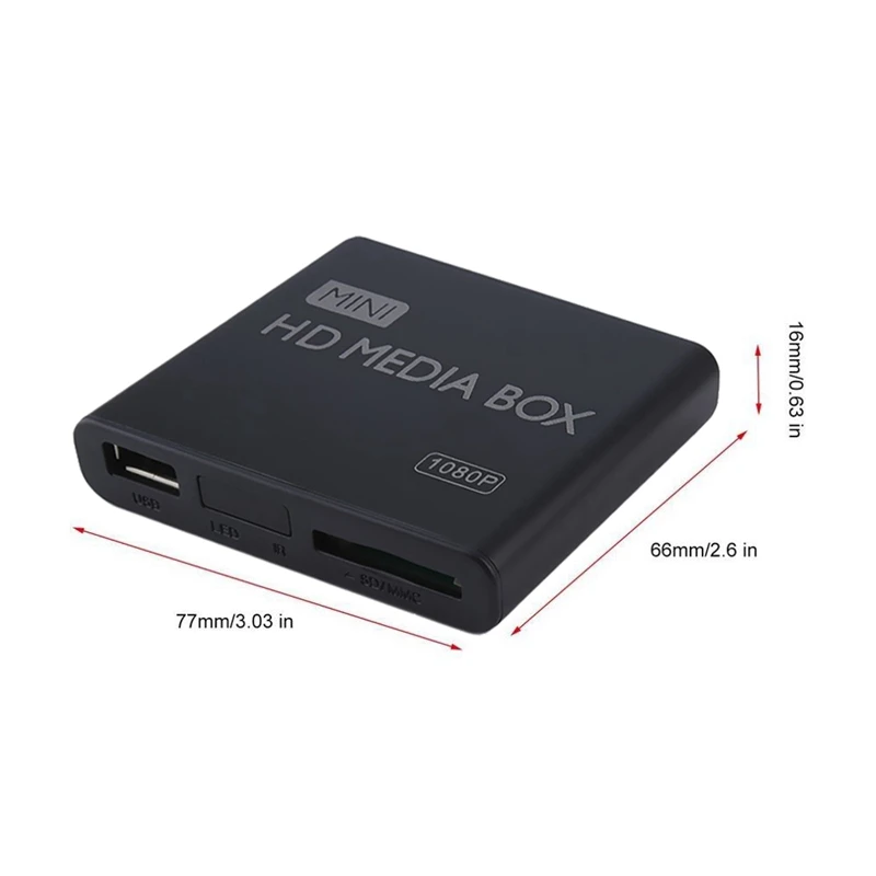 Мини медиаплеер 1080P мини HDD медиа-бокс ТВ-бокс видео мультимедийный плеер Full HD с SD MMC кардридер с европейской вилкой