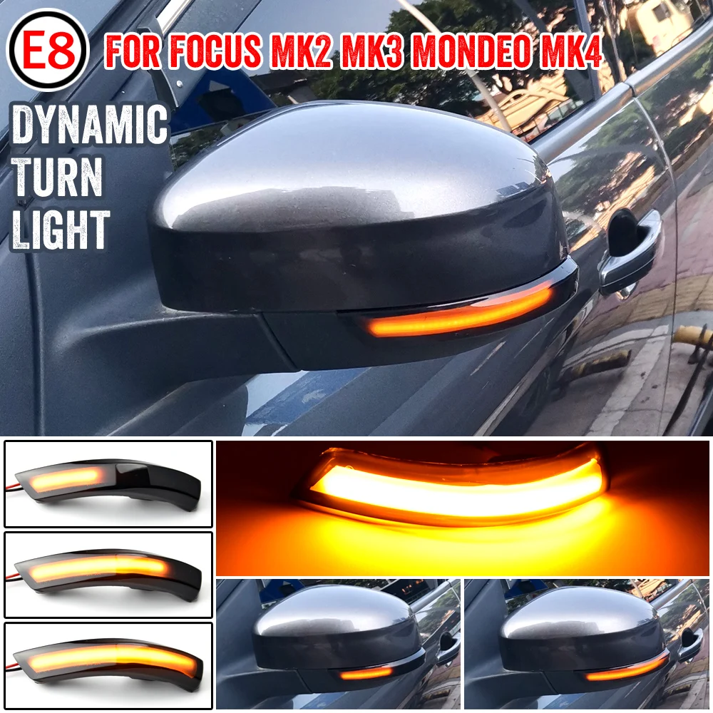 

Black Dynamic Turn Signal Light LED Side Rearview Mirror Sequential Indicator Blinker Lamp For Ford Focus 2 3 Mk2 Mk3 Mondeo Mk4