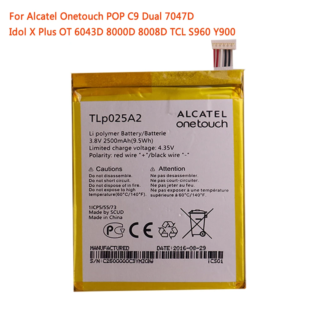 Batería Li-polímero para alcatel Flash plus 2 II ot-7049d One Touch-tlp030b2