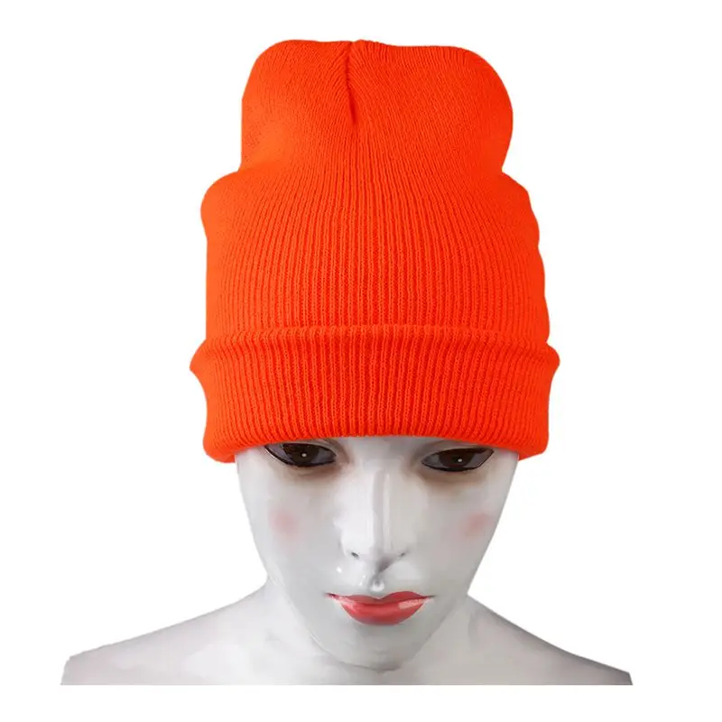 Зимние вязаные шапочки Лыжная шапка теплая(яркая orange