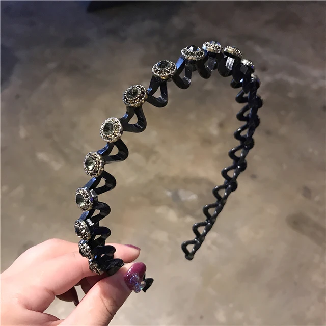 Fashion Pearl Non-Slip Rhinestone Hairbands Elastic Flower Women Hair Hoop Bands Headband Bezel Girls Hair Accessories Headdress crystal