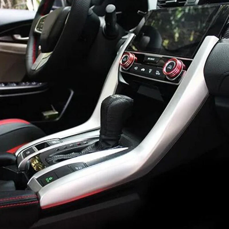 Для Honda Civic 10Th Abs внутренняя Передняя консоль панельная Накладка для коробки передач отделка автомобильные аксессуары