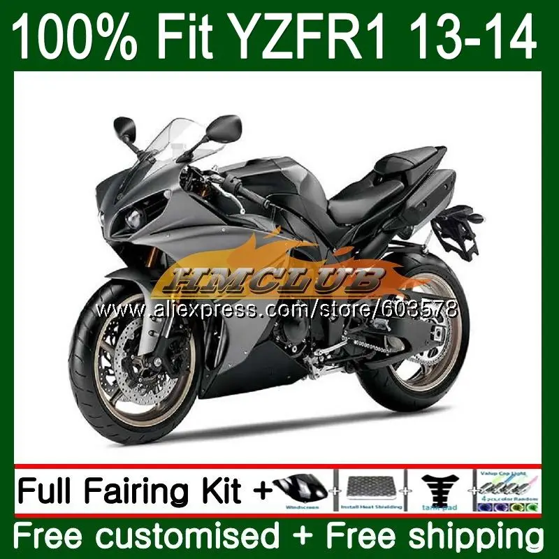 Инъекций средства ухода за кожей для YAMAHA YZF 1000 R 1 R1 2013 Глянцевая серый 65CL. 11 YZF-1000 YZF-R1 комплект YZF1000 YZFR1 13 14 обтекатель oem