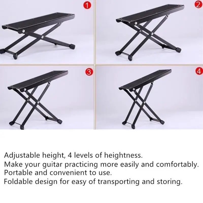Гитарная педаль Складная Классическая акустическая гитара подножки секция противоскользящая поверхность регулируемая высота мульти-тон