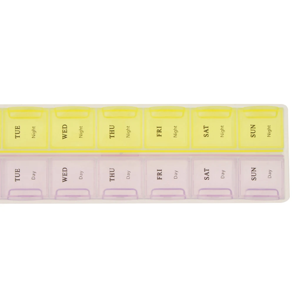 Pill Organizer Box with Snap Lids, 7-day AM/PM Case to Hold Vitamins, Fish Oil, Supplements and Medication