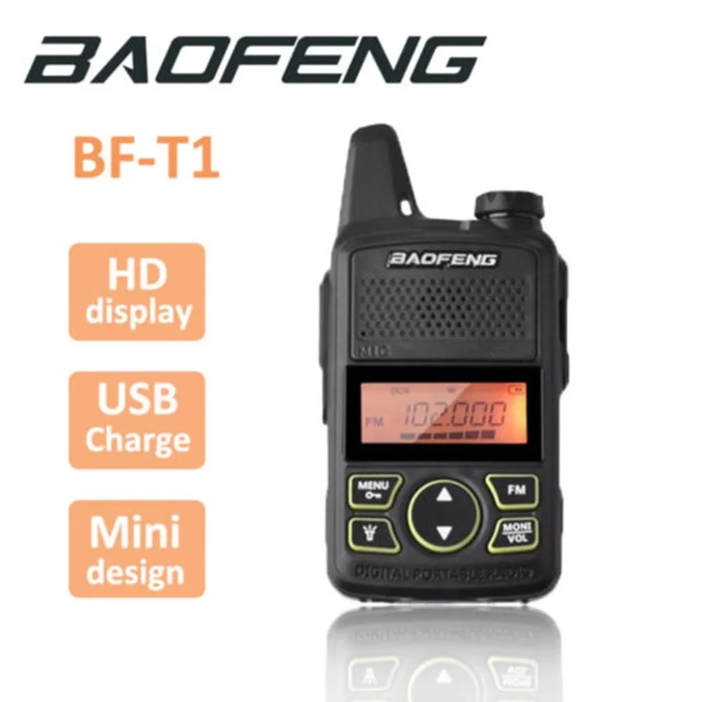 BAOFENG BF-T1 Мини Портативная рация UHF 400-470MHz портативная T1 двухсторонняя радиостанция Ham Radio Amador Micro USB трансивер