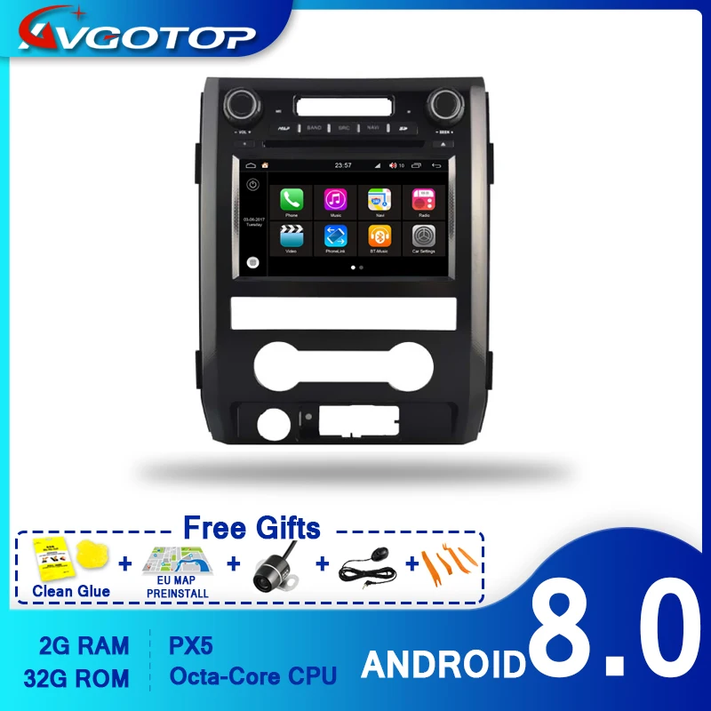 Автомагнитола AVGOTOP S200 2 + 32 ГБ Android 8 0 для F150 2009-2014 GPS DVD мультимедиа | Автомобили и