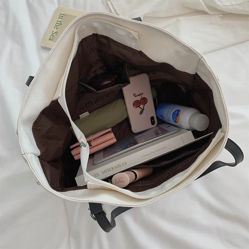 

Genuine Product South Korea Evada Summer New Style Large Size Canvas Bag Breathable Versatile Street Snap chu you bao East Cabin