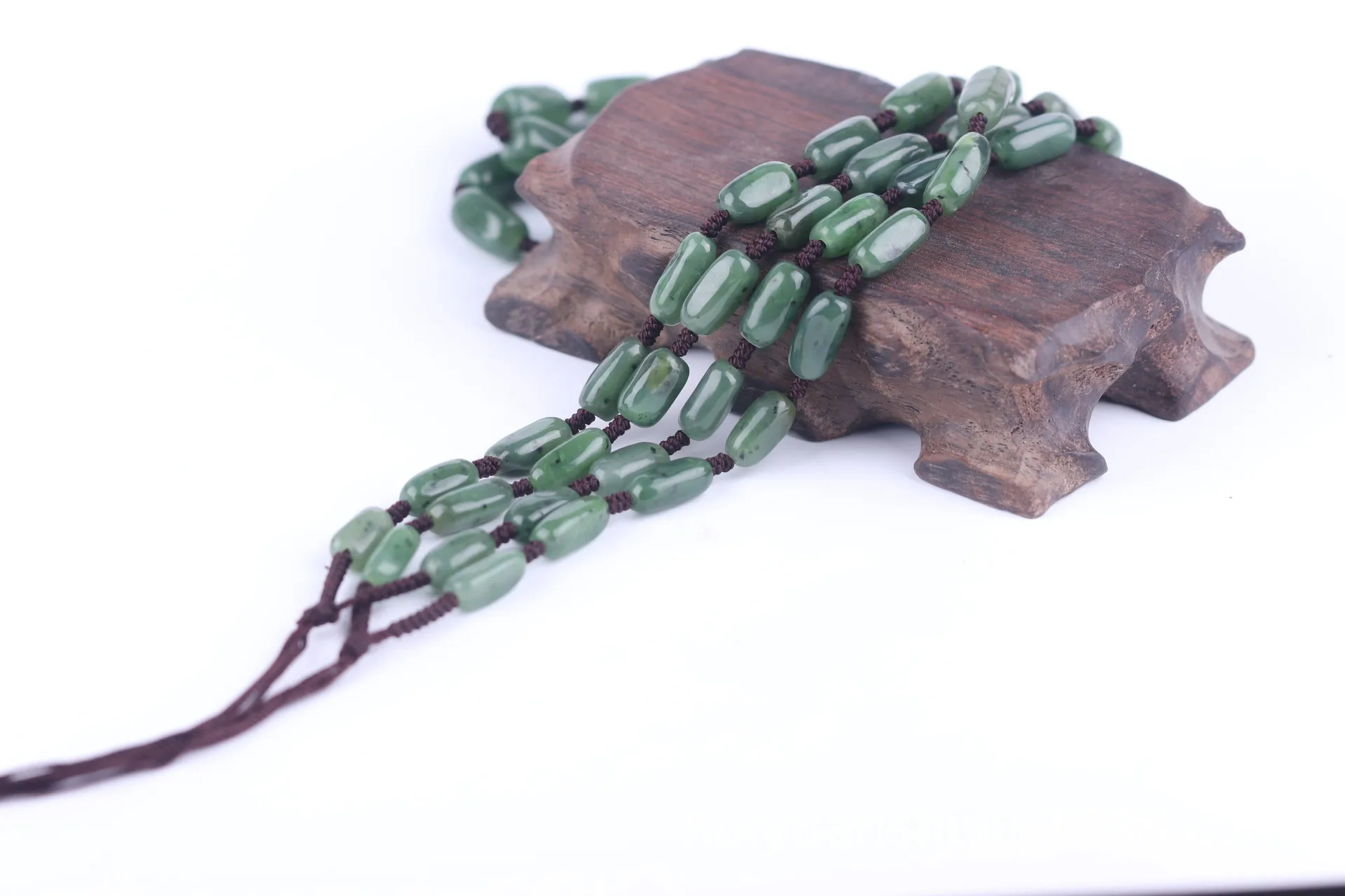 Натуральный шпинат зеленый Синьцзян хэтян jade Jasper ожерелье ручной Плетеный шнурок