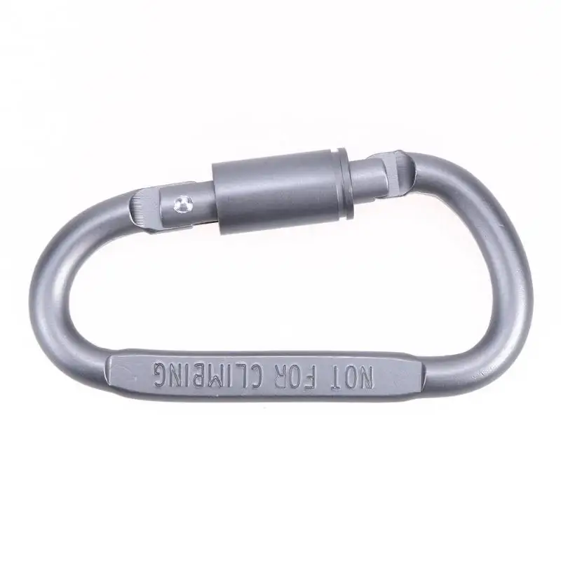 1-20 шт./компл. d-образный кемпинг карабин Алюминий сплав винт запирающий крюк зажим кольцо для ключей на открытом воздухе Кемпинг Альпинизм инструменты Z90 - Цвет: Серебристый