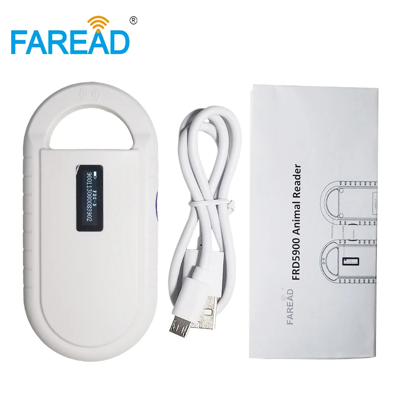Free shipping ISO11784/5 FDX-B Animal pet ID chip reader transponder USB RFID handheld microchip scanner for dogcatshorse