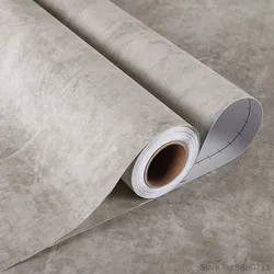 Primary Color Cement Wallpaper Vinyl Self Adhesive Removable Showcase Industrial Decoration Cement Texture Wall Sticker Roll