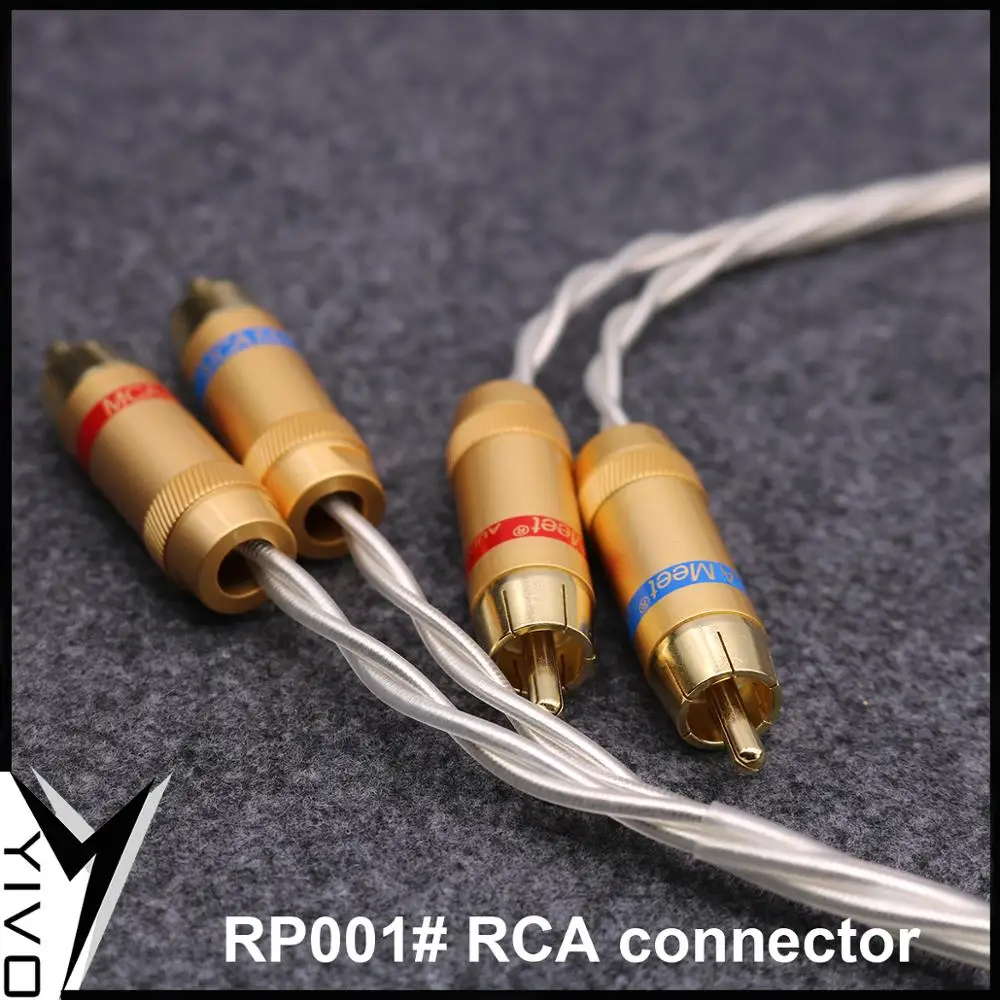 4pcs 8pcs YIVO RP001# Wholesales HIFI audio& video RCA plug DIY Brass Pure copper plating Gold Audio Video Connector