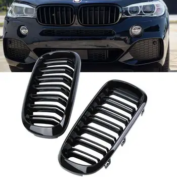 

Samger 2Pcs Double Dual Kidney Grill for BMW X5 X6 F15 F16 2015-2017 Gloss Black