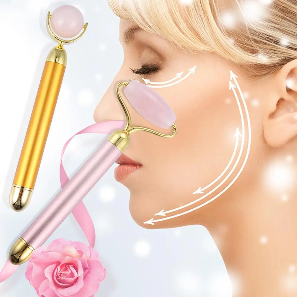 

Jade Stone Facial Roller Face Vibration Skincare Massager Device Crystal Roller Beauty Bar Girl Gift Face Lift Massager