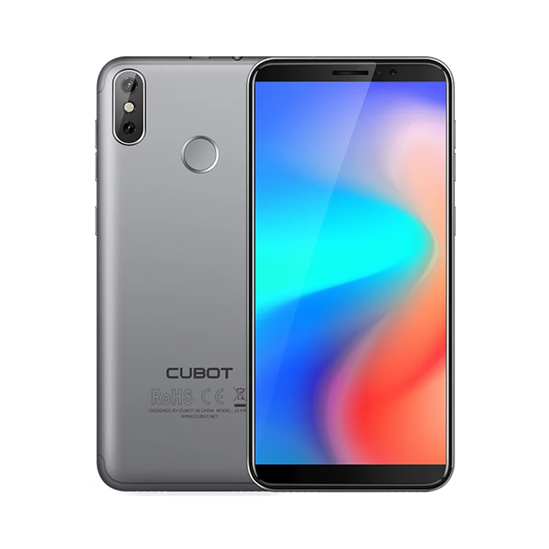 Cubot J3 Pro Android go телефон 5," 18:9 полный Экран задняя Двойная камера 13MP+ 2MP MT6739 Quad-Core 1 Гб+ 16 GB 4G LTE фигер ID 2800 мАч Смартфон - Цвет: Gray