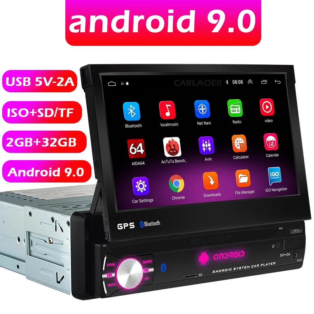 Car GPS Multimedia-Player Radio-Wifi Bluetooth 1din Universa Android 9.0 MP5 No-Dvd Quad-Core