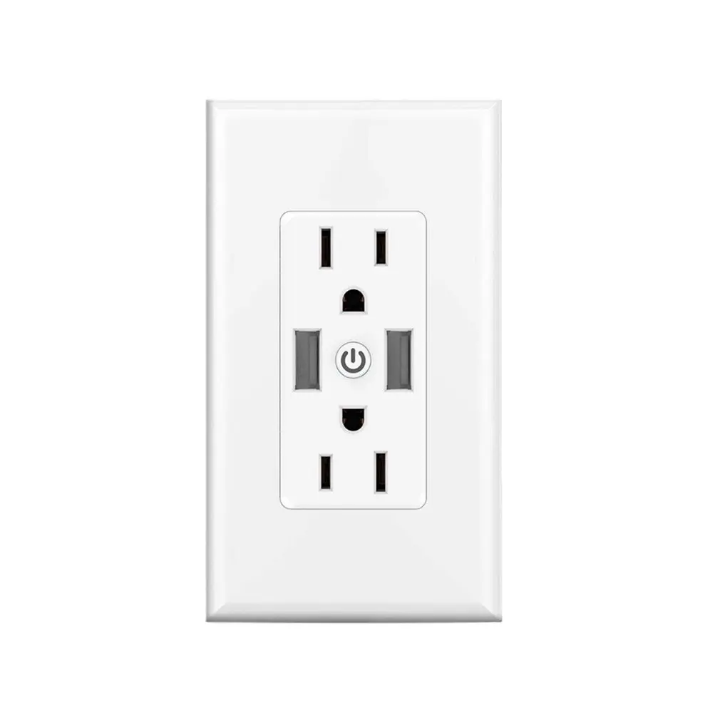 Умный Wi-Fi Разъем питания двойной USB голосовое приложение управление переключатель синхронизации дома для домашней автоматизации прибор настенный разъем для телефона планшета