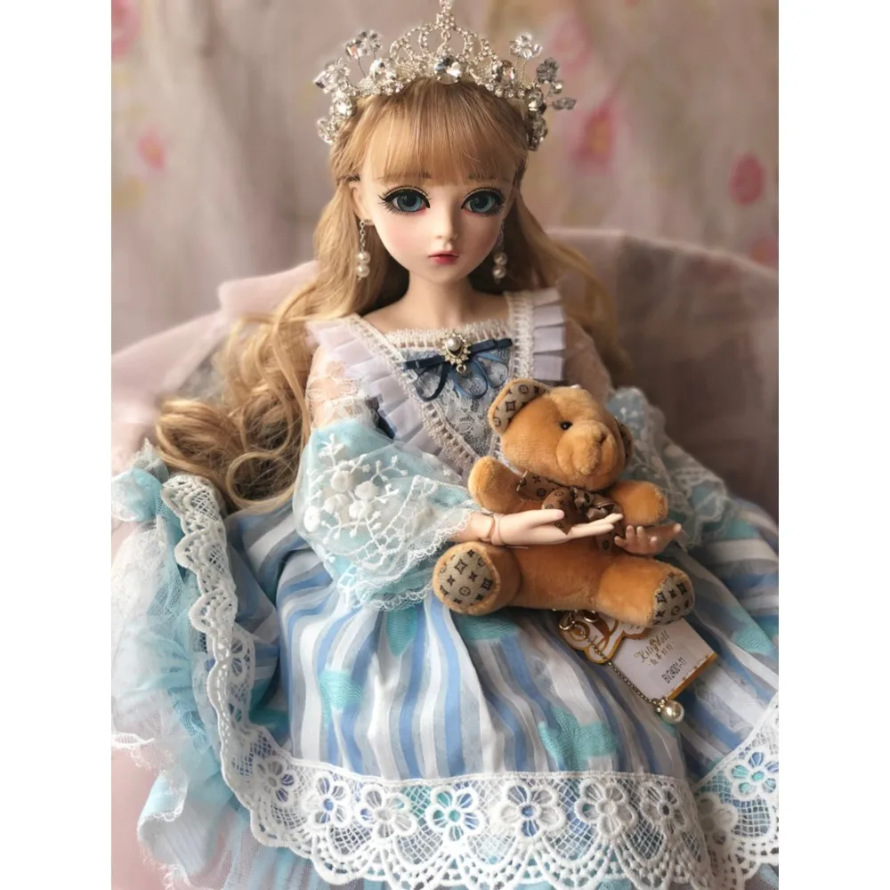 Куклы для девочек SD 60 см, куклы для девочек BJD с платьем, парики, обувь, игрушки для красоты, макияж,, ручная работа, 1/3, силиконовая кукла