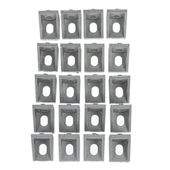 

New 20Pcs 2020 Corner Fitting Angle Aluminum 20 X 20 L Connector Bracket Fastener Match Use 2020 Industrial Aluminum Profile