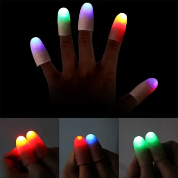 

Magic Finger lights tricks thumbs lights finger prank toy tool light up Halloween Decor event party glow in the dark finger lamp