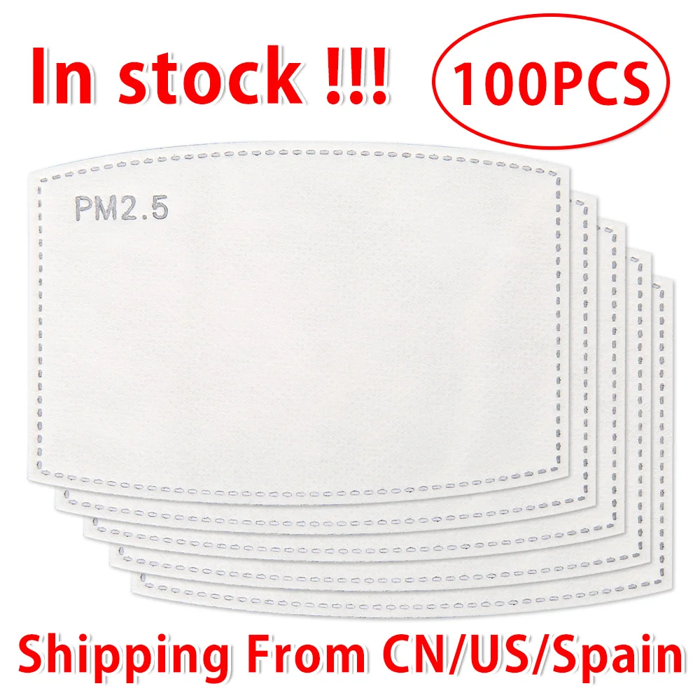 Almohadillas de filtro para mascarilla facial, almohada protectora amigable con la piel, a prueba de polvo y anti PM2,5, ideal para la máscara del rostro, con 5 capas por 20, 50 o 100 uds.