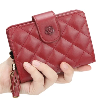 

Luxury Women's Wallet Multi Slots ID Card Holder Brand New Designer Clutch Bag Short Hasp Zipper Coin Purse Tassel Lady Wallets