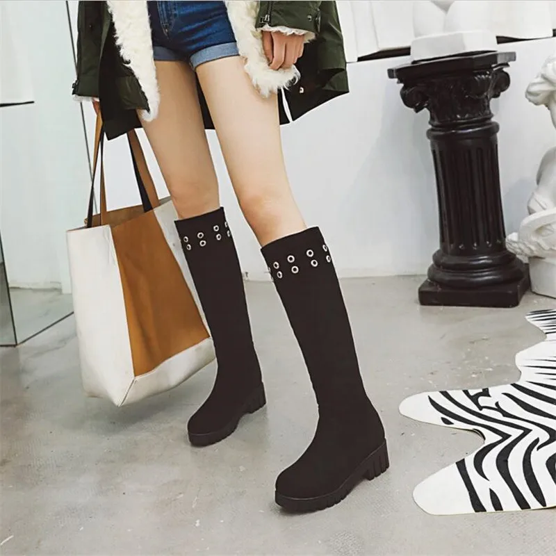 Новая обувь высокого качества с рисунком Bottes Модные женские ботфорты туфли-лодочки на 4 см женские ботинки с круглым носком США 3-11, 12