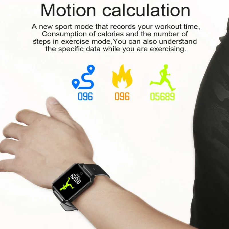 Smart Watch IP68 Waterproof Wearable Device Bluetooth Wristband Pedometer Heart Rate Monitor Color Display Band For Android/IOS