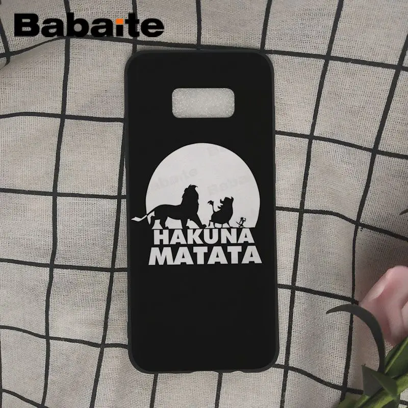 Babaite keep clam hakuna matata The Lion King Coque Shell чехол для телефона samsung Galaxy s10 s10plus s6 s9 s8plus s7 s6edge чехлы