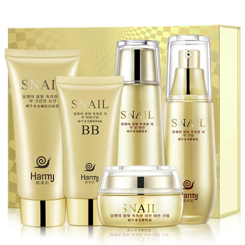 

Han natural detox ji Snail Water Light Skin Rejuvenation Five Skin Care Set Facial Care Cosmetics Set Wholesale Manufacturers Di
