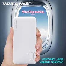 Внешний аккумулятор VOXLINK 10000 мА/ч, двойной USB выход, быстрое зарядное устройство, светильник, портативный для iPhone x xs xr ipad Sumsung Xiaomi huawei