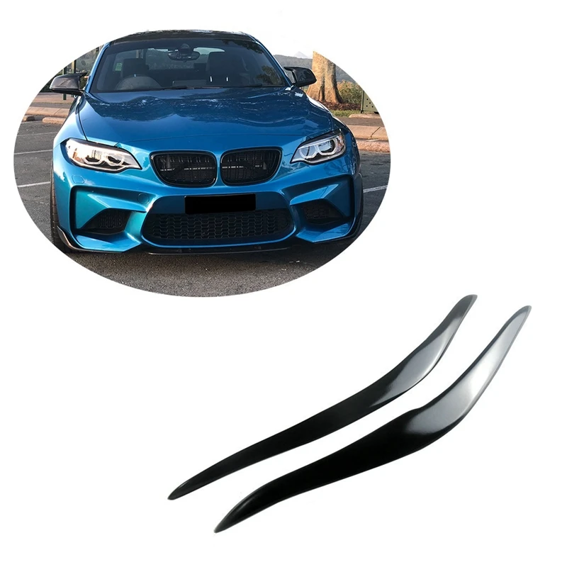 Glossy Black Headlights Eyebrow Eyelid Sticker For-BMW F87 M2 F22 F23 220I 228I M235I M Sport Coupe 2 Door 2014-2019 | Дом и сад