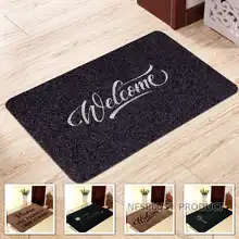 

Home Decorative Front Door Mat Entrance Doormat 40x60cm Polyester Black Brown TPR Rubber Non Slip Floor Mat Carpet Welcome Mats