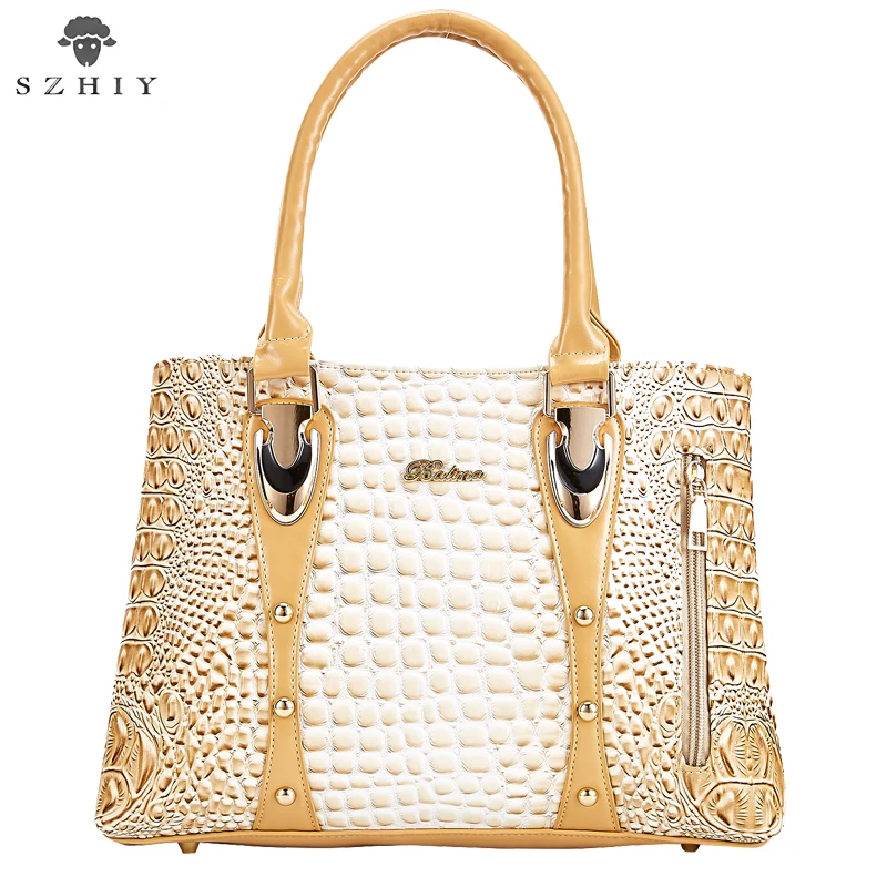 

Fashion women handbag PU leather crocodile pattern bag luxury shoulder bag women bag designer 2019 new brand SZHIY