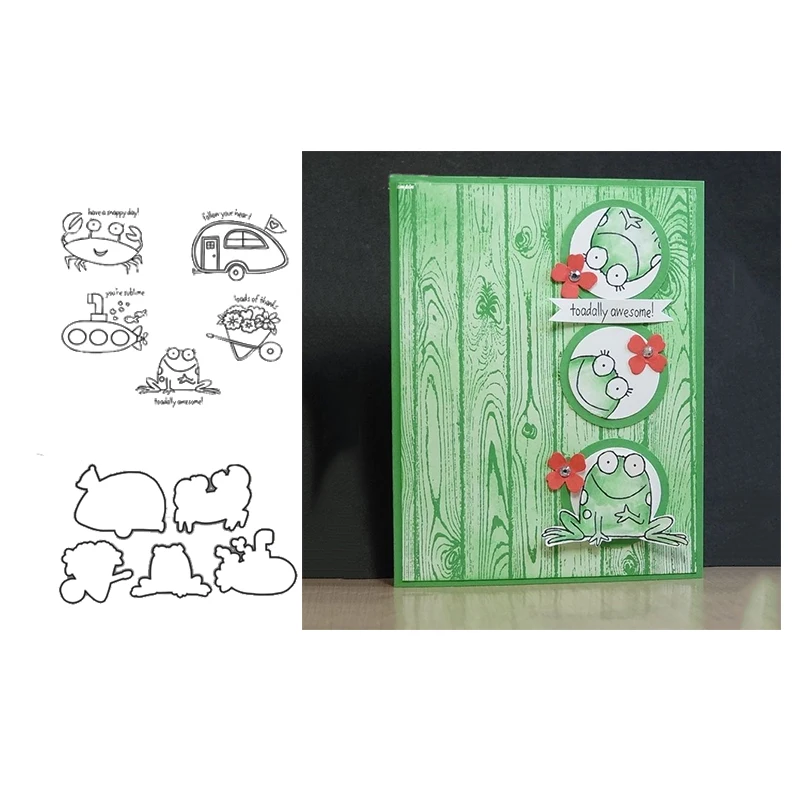 JCarter штампы для резки металла и четкие Frog ремесло лягушка Краб трафареты делая
