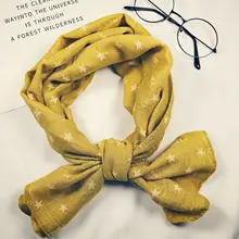 Детский хлопковый и льняной шарф в горошек с пятиконечной звездой на весну и осень, теплый шарф для мужчин и женщин, 1 предмет