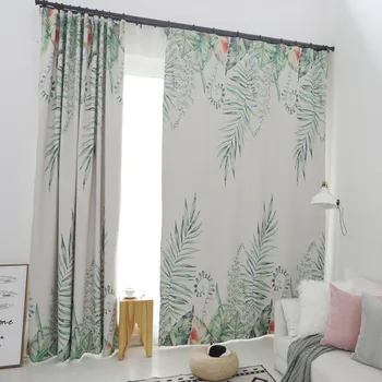 

Tropical Leaves Blackout Curtains for Living Room Printed Green Drapes for Bedroom Kids Modern Kitchen Decor Window Treatments