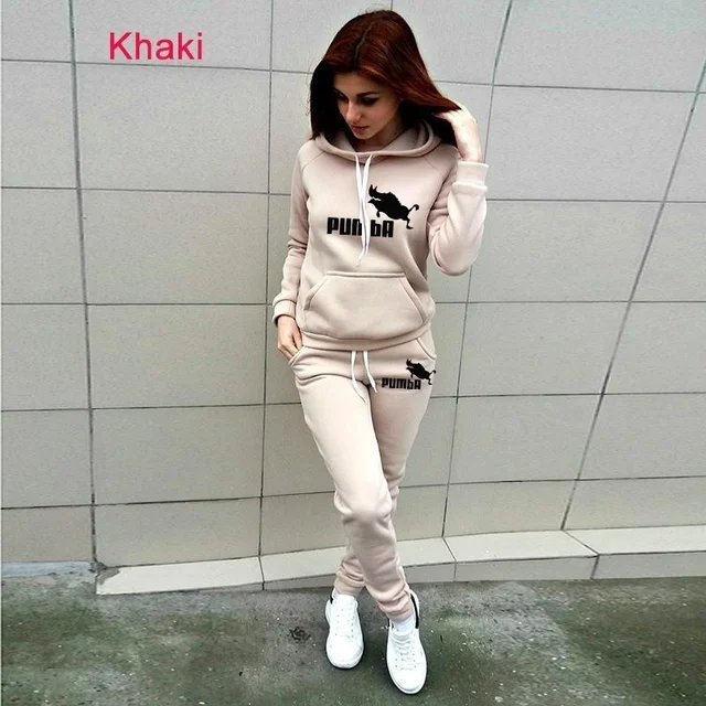 Spring Winter 2 Piece Set Jogging Women Hoodies Pants Printed Sportswear Suits Thicken Warm Ladies Girls Hoodie Sets Tracksuits Color 3
