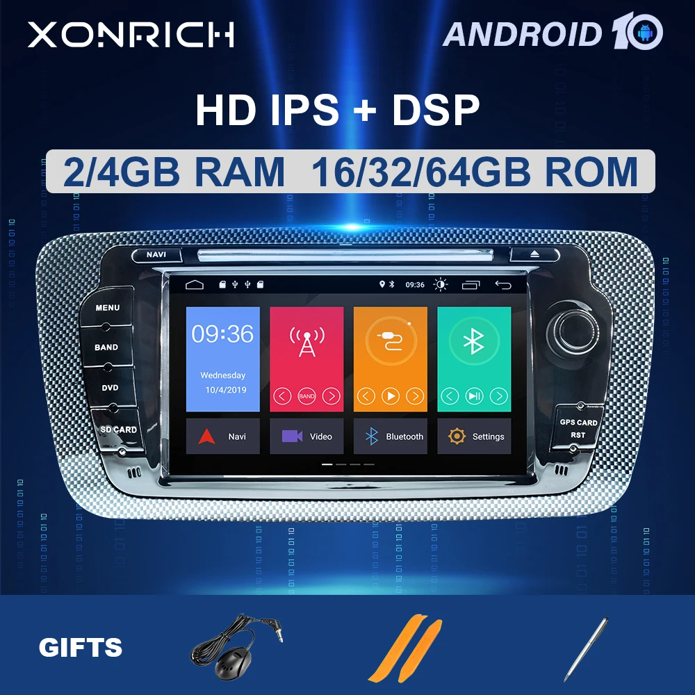 2 Din Android 10 автомобильное радио мультимедиа для Seat Ibiza 6J MK4 SportCoupe Ecomotive Cupra 2009 2010 2011 2012