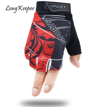 

LongKeeper 1 pair Half Finger Gloves Men Women Sports Gloves Fingerless Fitness Mittens Luvas Non-slip Driving Guantes