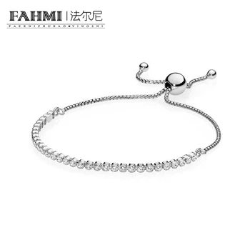 

FAHMI 100% 925 Sterling silver 1:1 Original Authentic Sparkling Strand in Gift Box 590524CZ Charm Basic Bracelet Suitable DIY